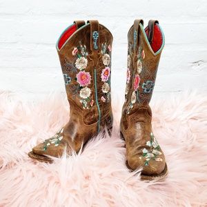Macie Bean Kids Honey Rose Garden Snip Toe Cowgirl